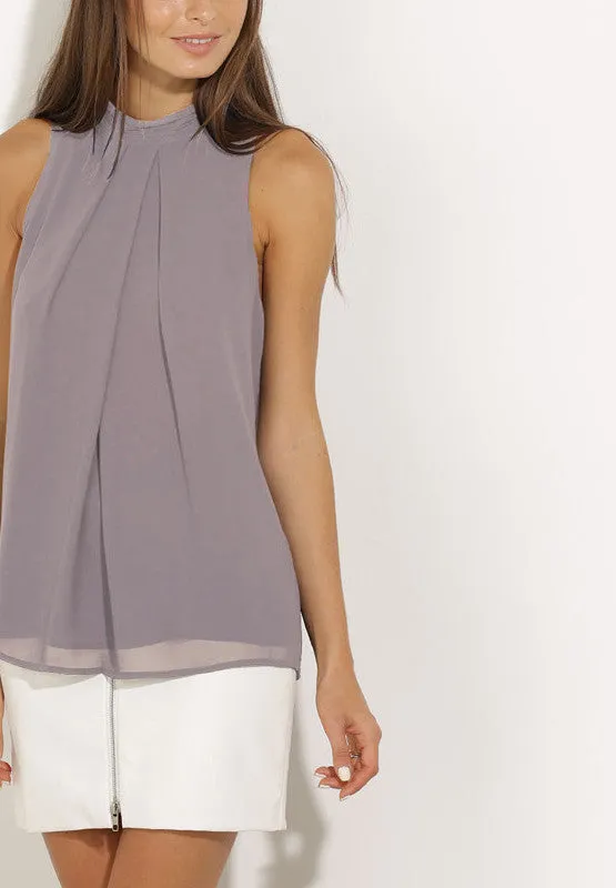 Chiffon Sleeveless Blouse Women Tops Plus Size Causal Blouses Chic Elegant Lady Shirts Tops