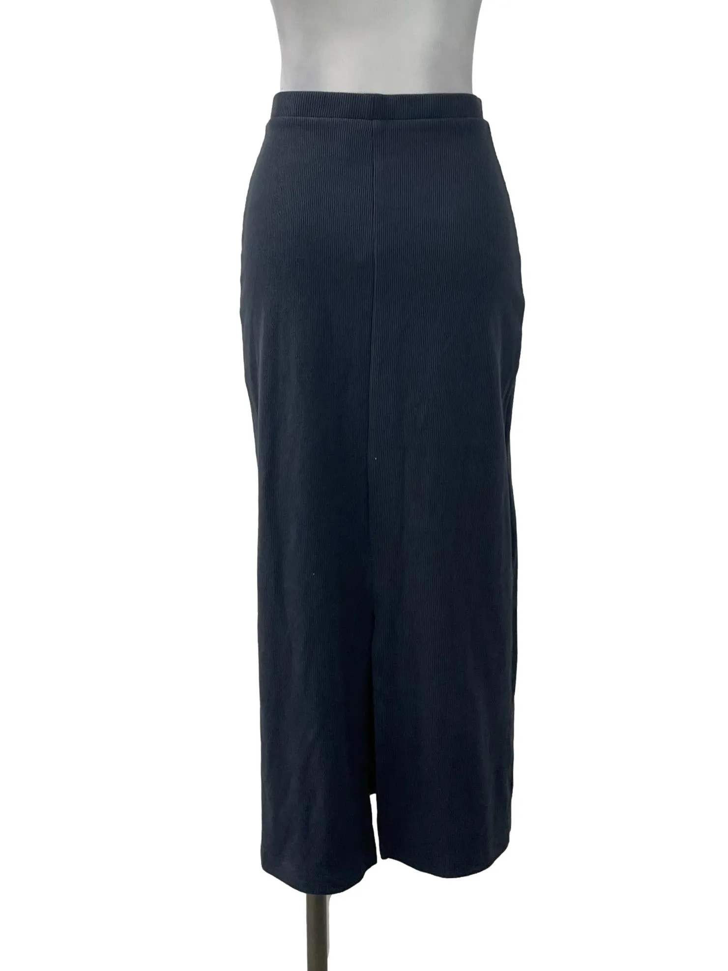 Dark Blue Ribbed Bodycon Skirt