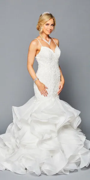 DeKlaire Bridal 447 V-Neckline Mermaid Wedding Dress
