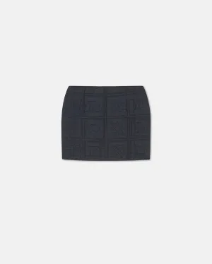 Dillon - Quilted Tech Poplin Mini Skirt - Totem Off Black