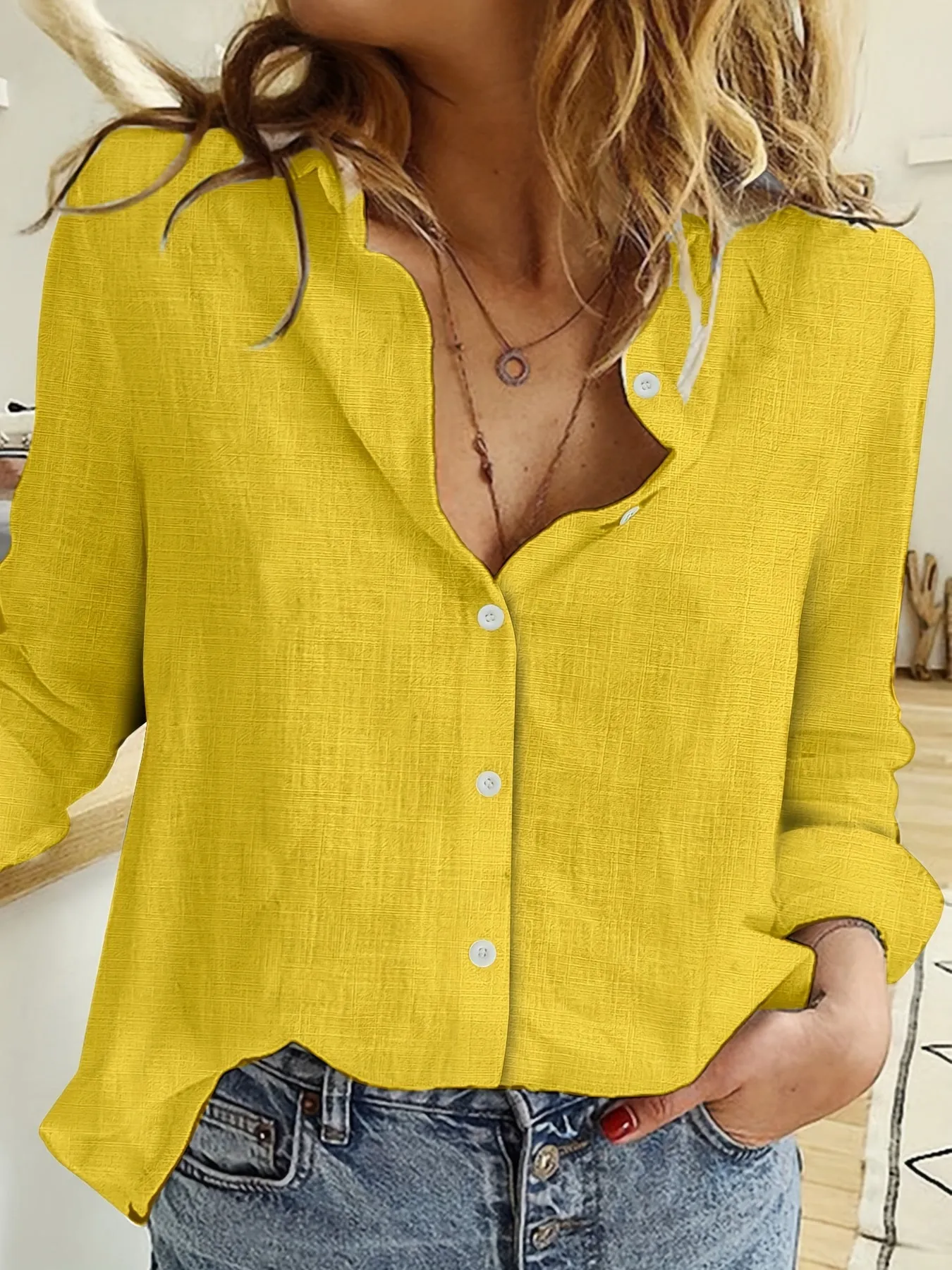 Ella™   | Classic Linen Button-Up Shirt