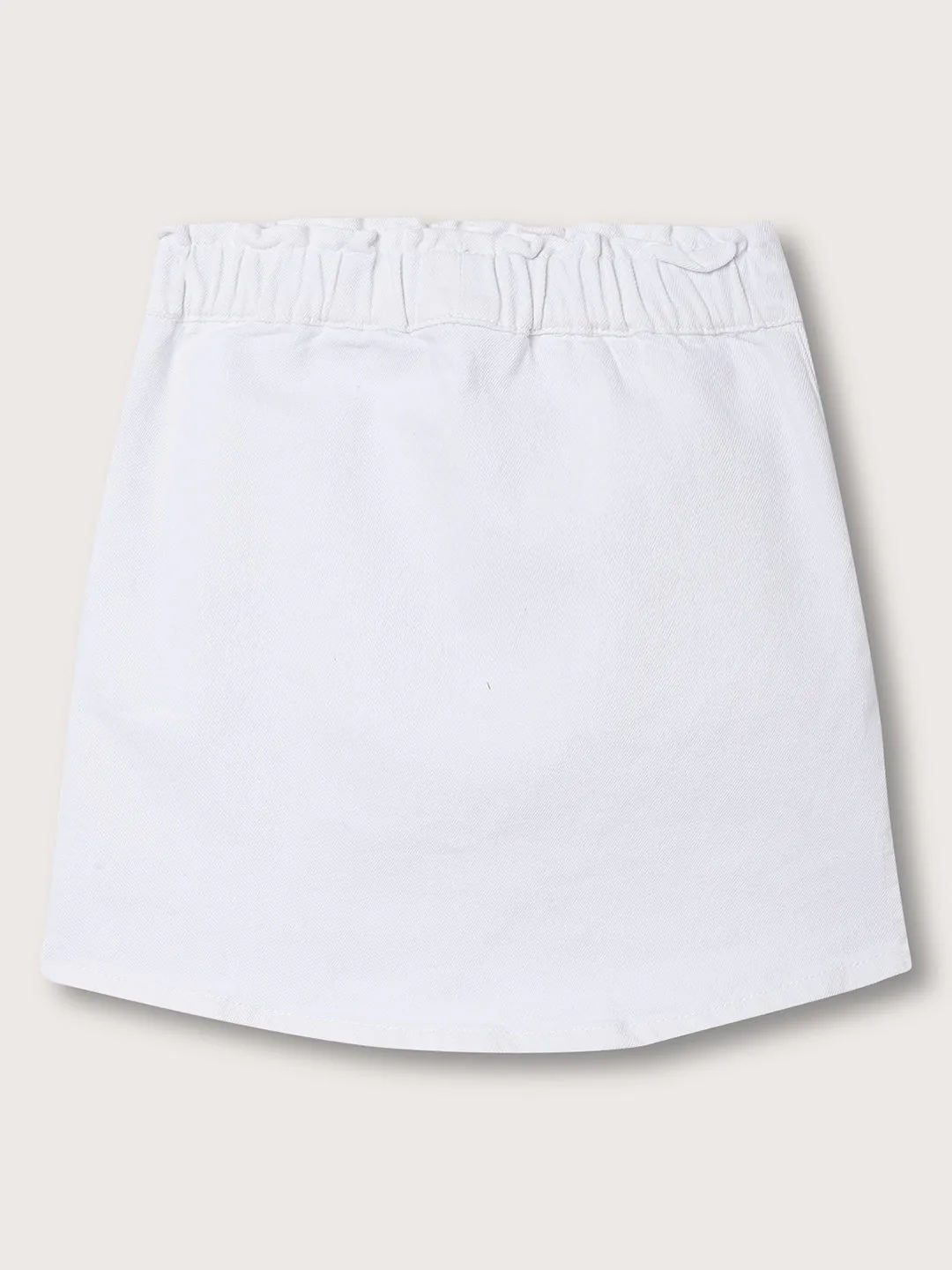 Elle Kids Girls White Solid A Line Skirt