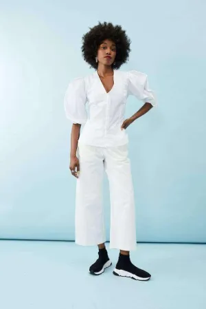 Ethel Poplin Blouse | White
