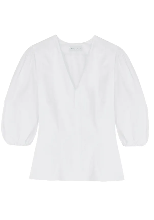 Ethel Poplin Blouse | White