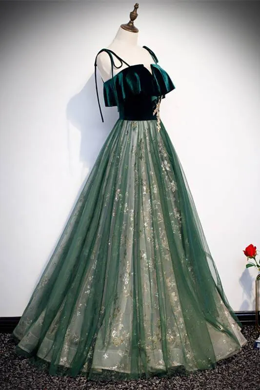 Fairy Green A-line Long Party Dress