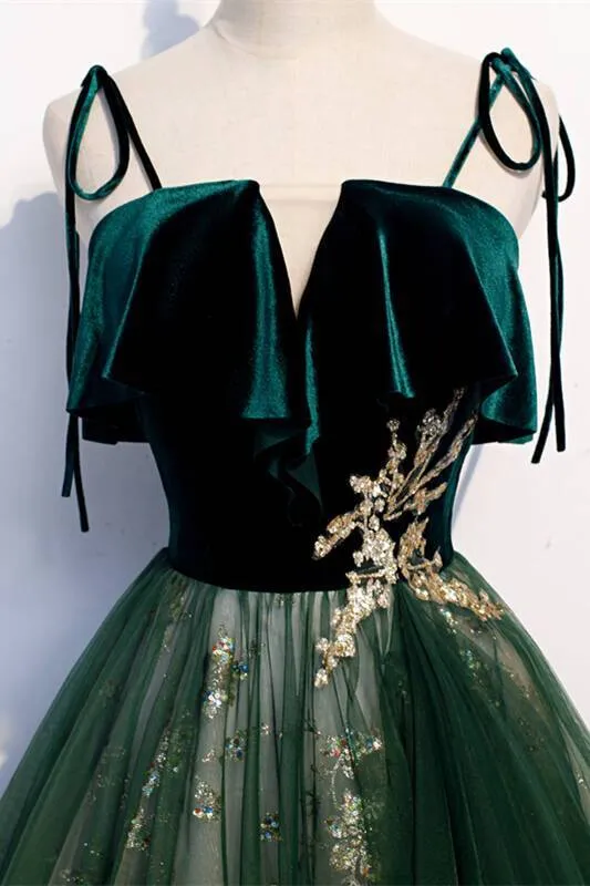 Fairy Green A-line Long Party Dress
