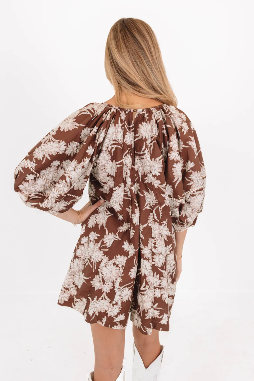 Falling Fast Romper - Brown