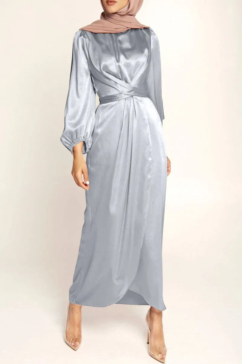 Fashion Celebrities Solid Patchwork O Neck A Line Dresses(6 Colors)