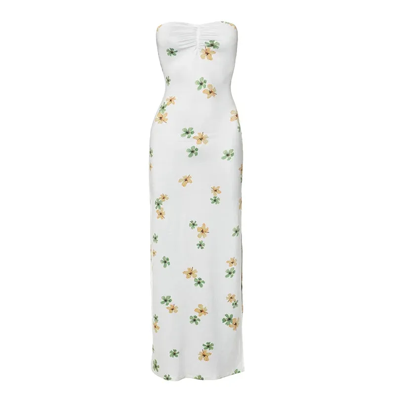 Floral Strapless Bodycon Summer Dress