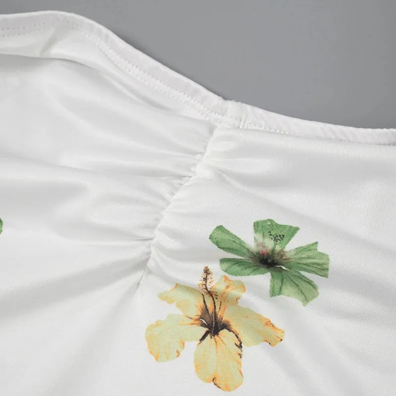 Floral Strapless Bodycon Summer Dress