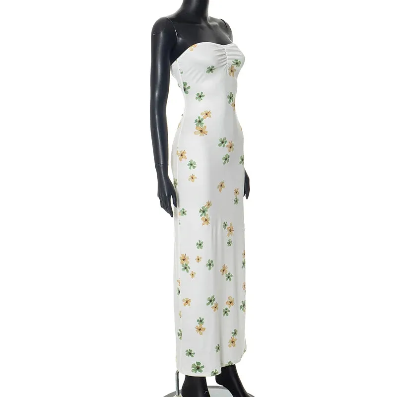 Floral Strapless Bodycon Summer Dress