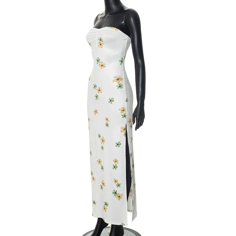 Floral Strapless Bodycon Summer Dress