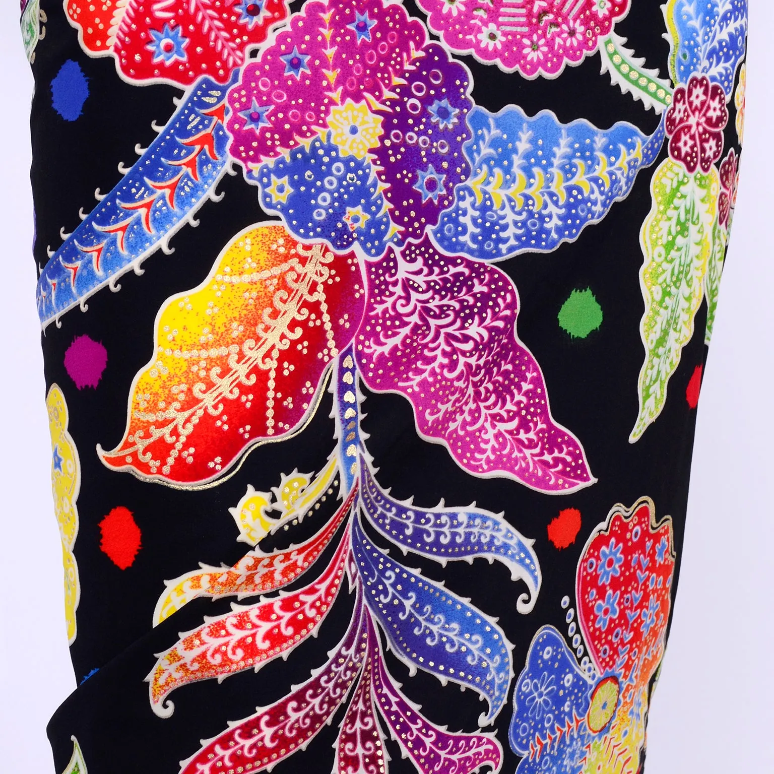 F/W 1993/94 Documented Gianni Versace Couture Black Floral Bodycon Dress