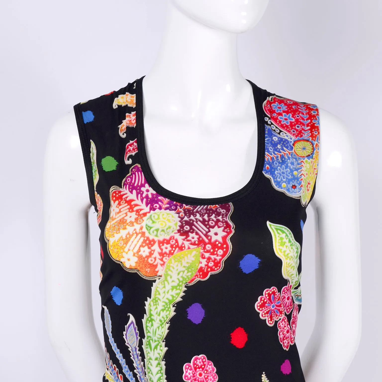 F/W 1993/94 Documented Gianni Versace Couture Black Floral Bodycon Dress