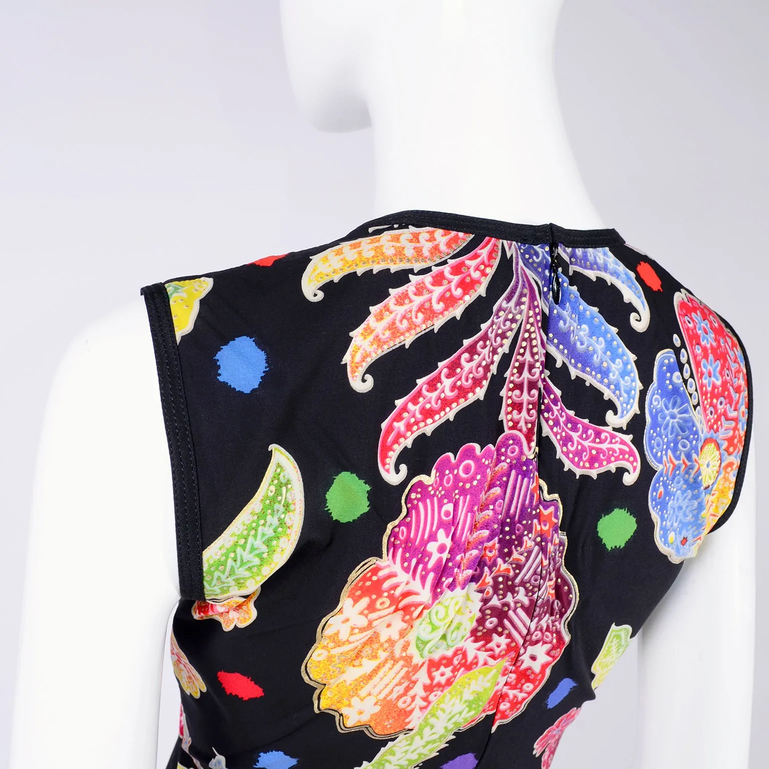 F/W 1993/94 Documented Gianni Versace Couture Black Floral Bodycon Dress