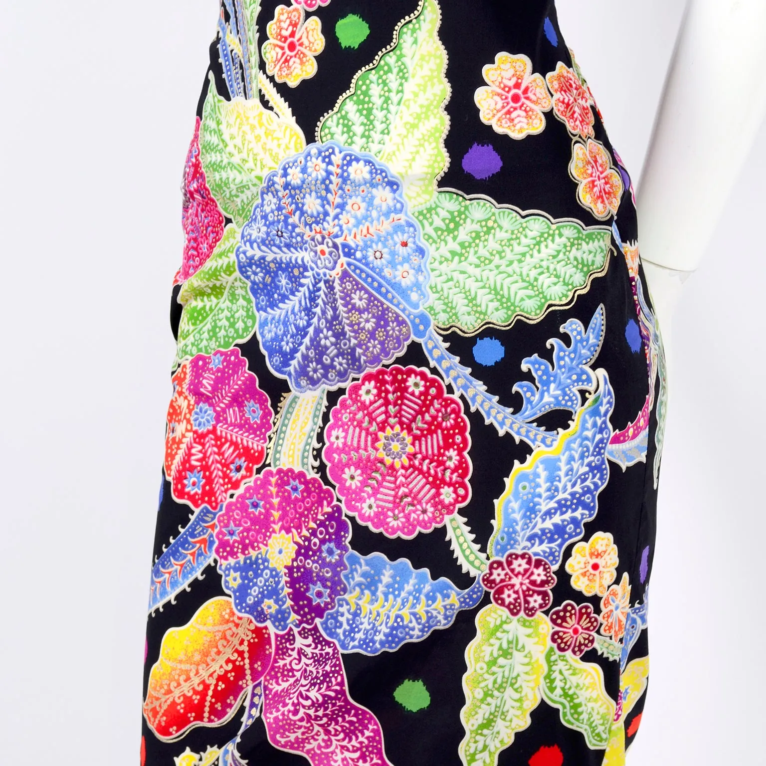 F/W 1993/94 Documented Gianni Versace Couture Black Floral Bodycon Dress