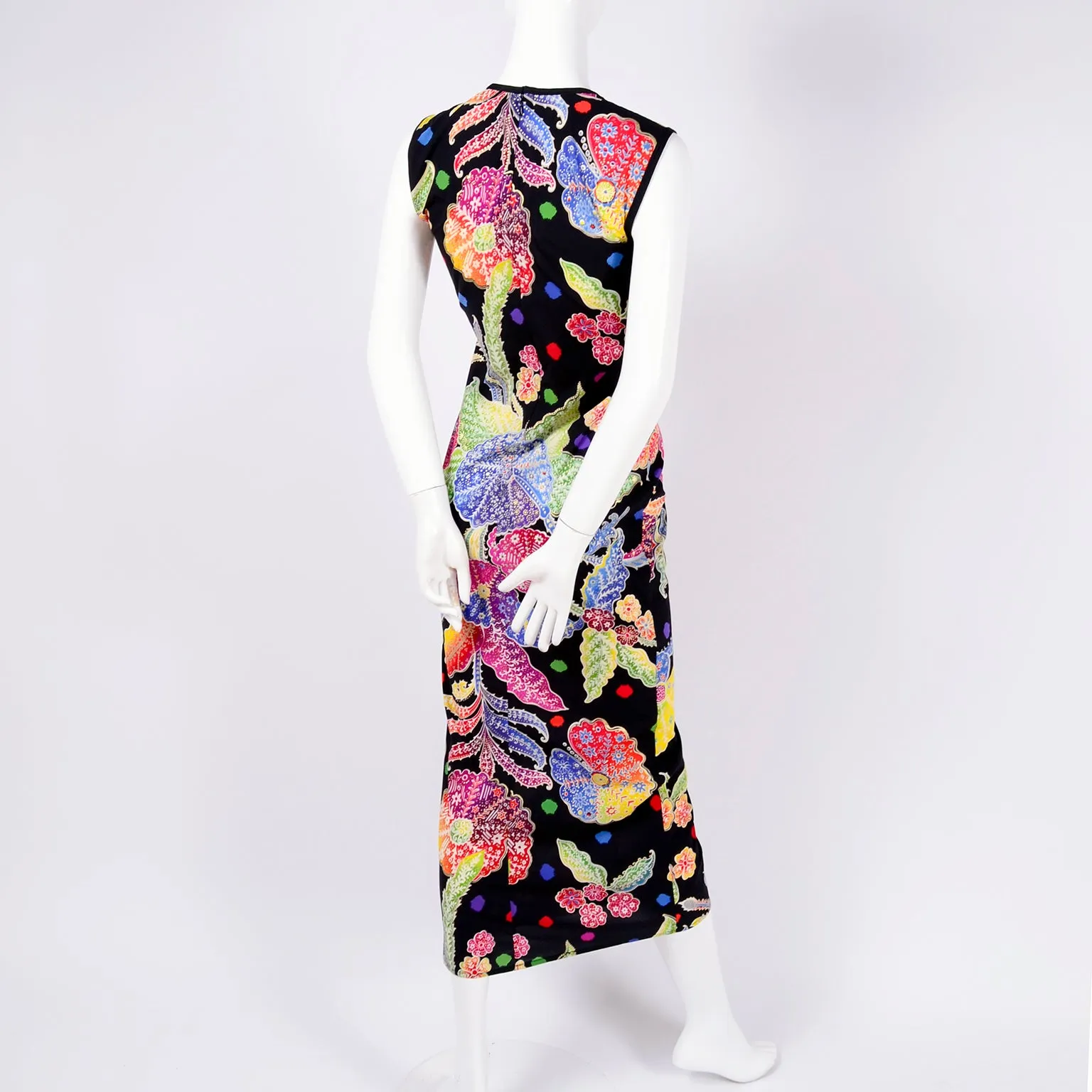 F/W 1993/94 Documented Gianni Versace Couture Black Floral Bodycon Dress
