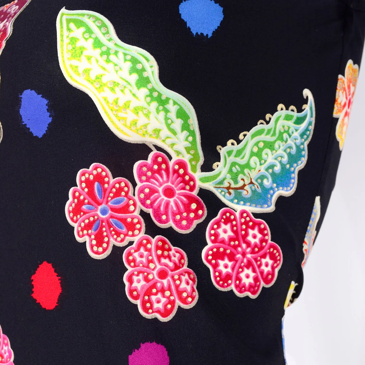 F/W 1993/94 Documented Gianni Versace Couture Black Floral Bodycon Dress