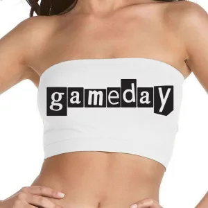 Game Day Block White Bandeau Top