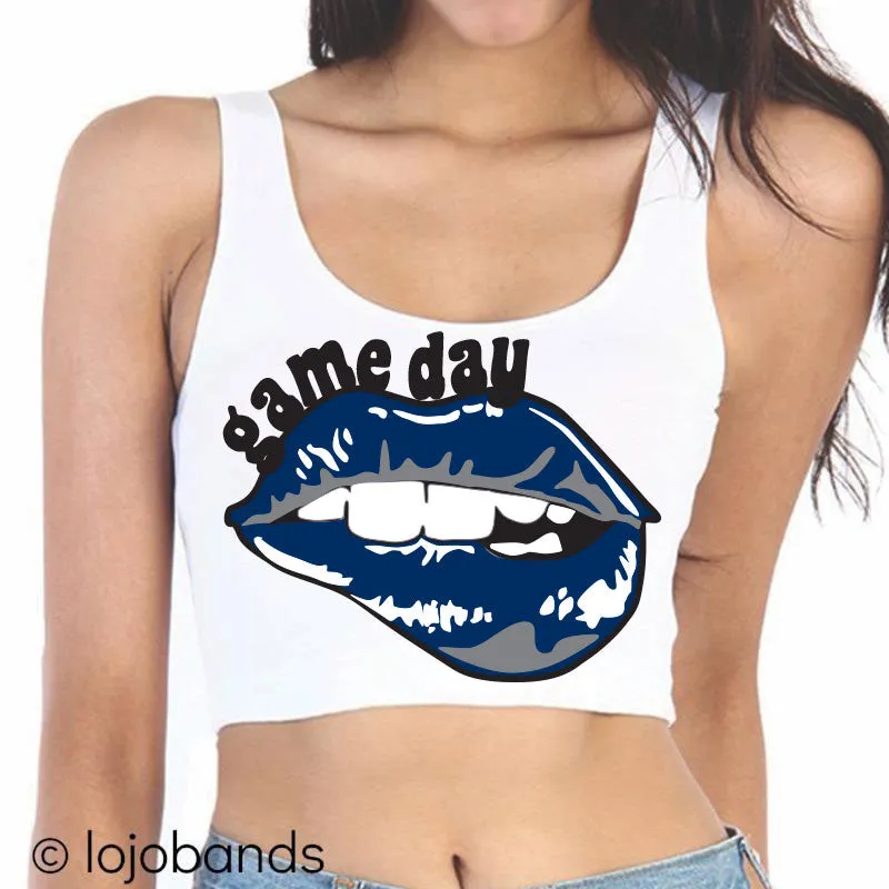 Game Day Lips Crop Tank Top