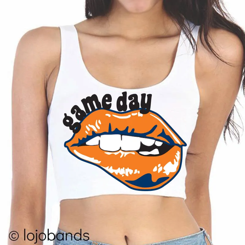 Game Day Lips Crop Tank Top