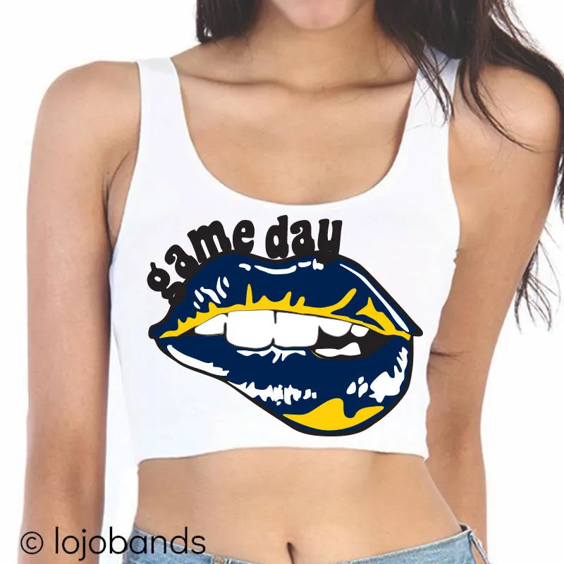 Game Day Lips Crop Tank Top