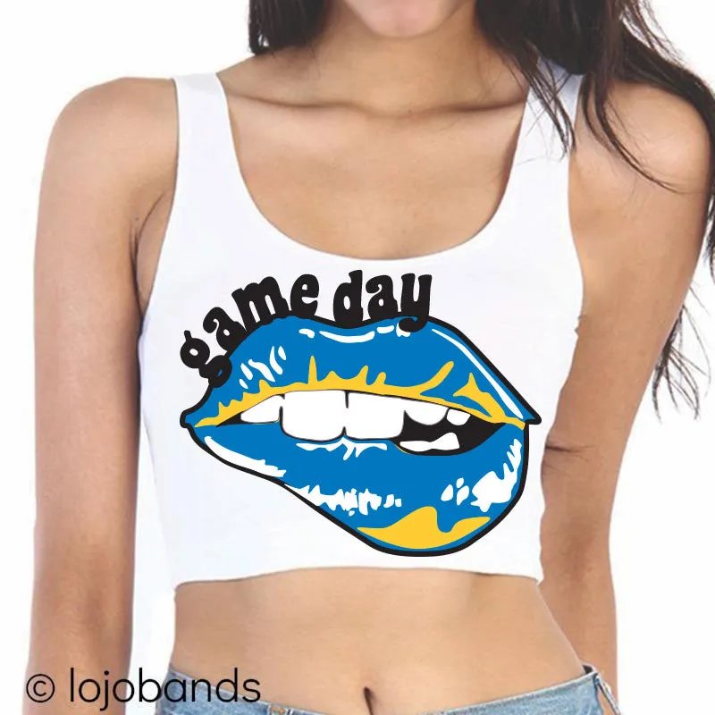 Game Day Lips Crop Tank Top