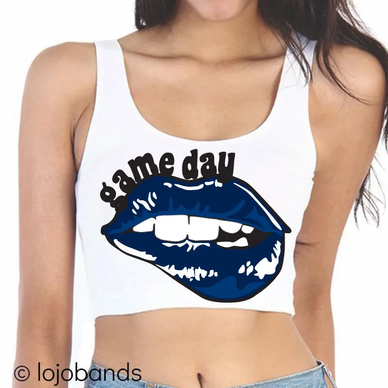 Game Day Lips Crop Tank Top