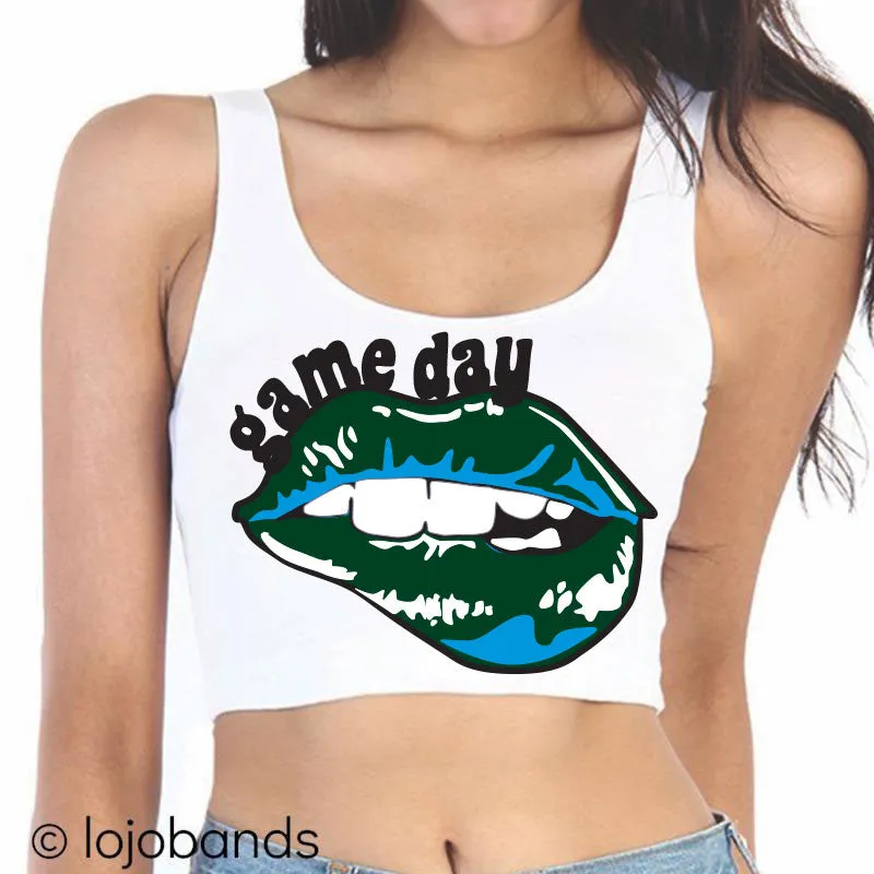 Game Day Lips Crop Tank Top