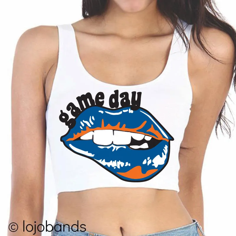 Game Day Lips Crop Tank Top
