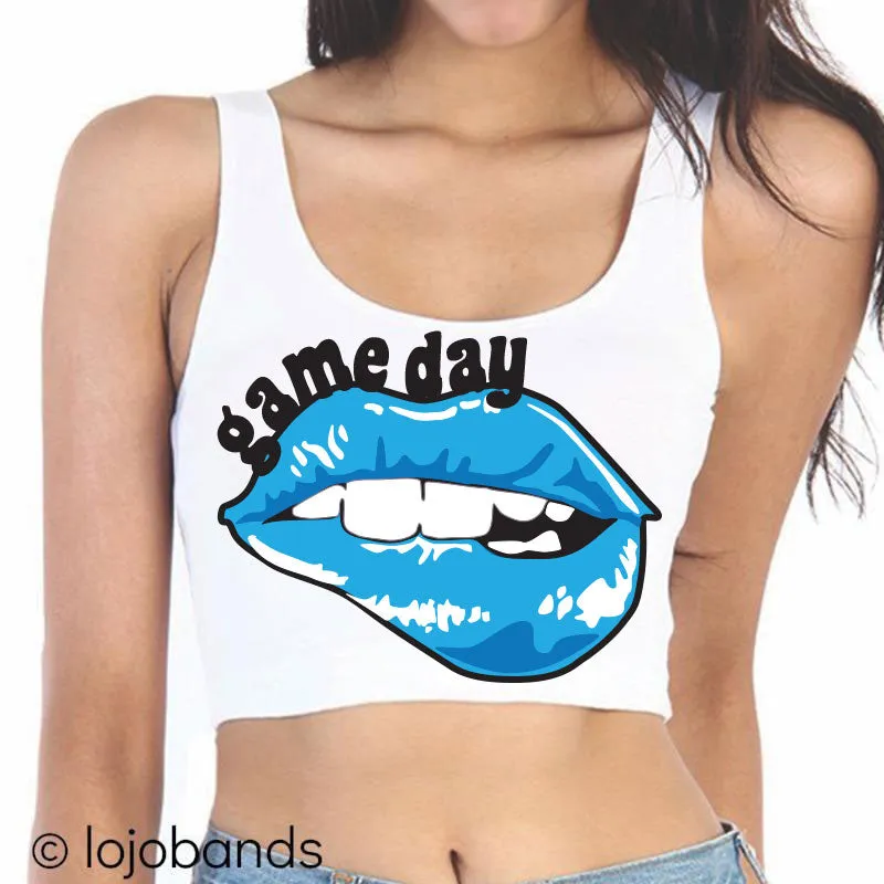 Game Day Lips Crop Tank Top