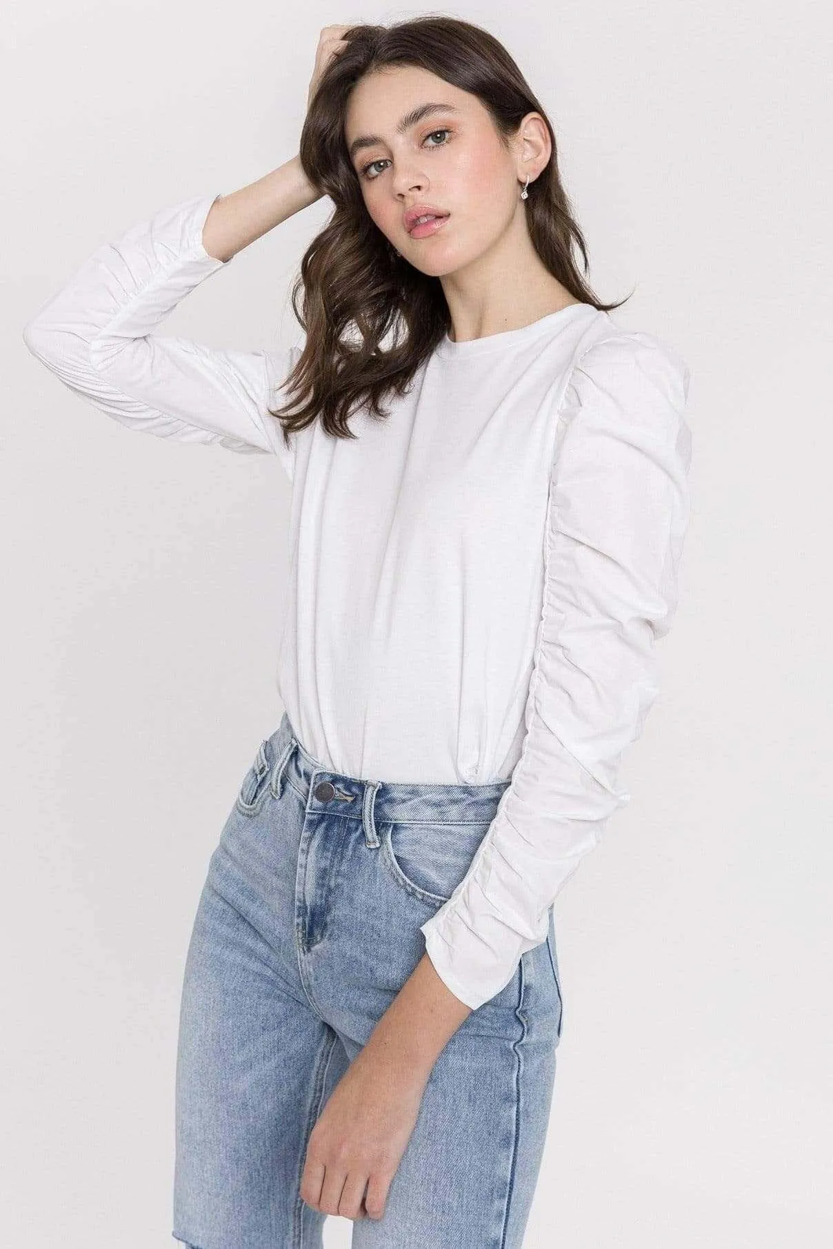Gathered Puff Sleeve Top