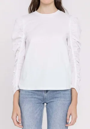 Gathered Puff Sleeve Top