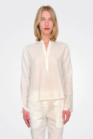 Gauze Cotton Button Down - Natural
