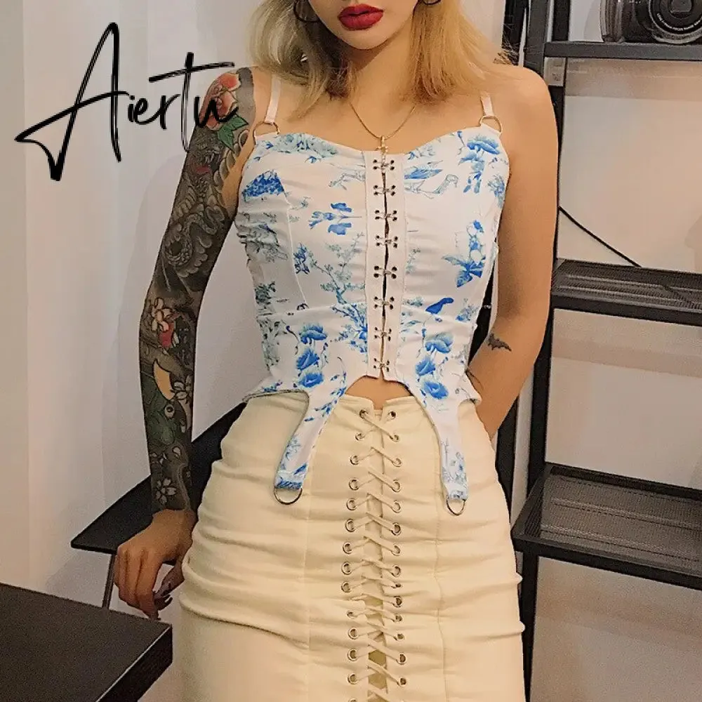Gothic Y2K Vintage Mini Skirt Women Punk Patchwork Summer High Waist Skirt Bodycon Eyelet Lace Up Aesthetic Sexy Skirts