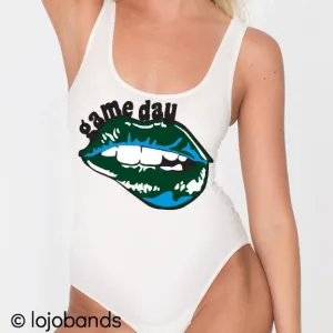 Green & Light Blue Game Day Bodysuit