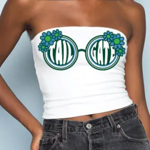 Green & Light Blue Sunglasses Tube Top