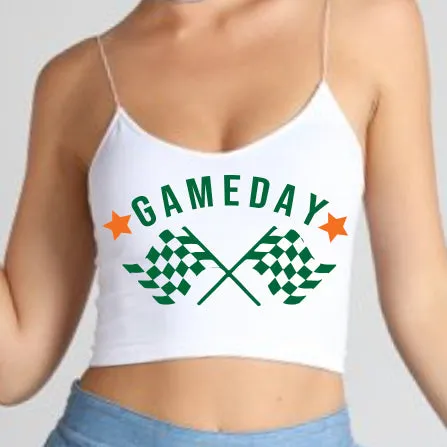Green & Orange Game Day Spaghetti Strap Top