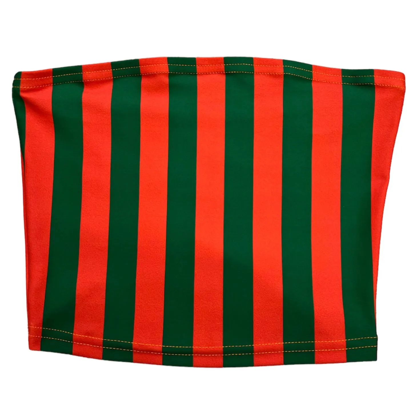 Green & Orange Striped Tube Top