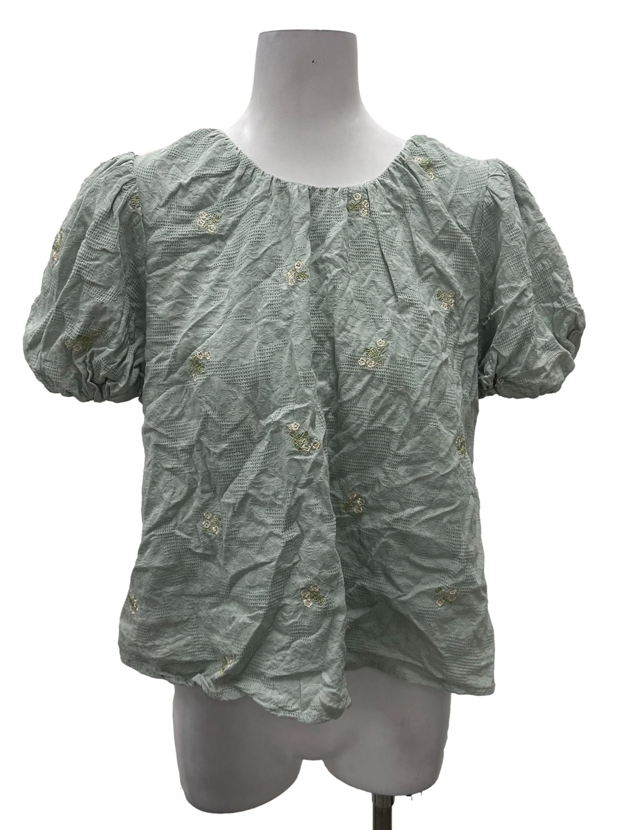 Green Floral Blouse
