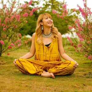 Hand Dyed  Hippie Racerback Jumpsuit Romper