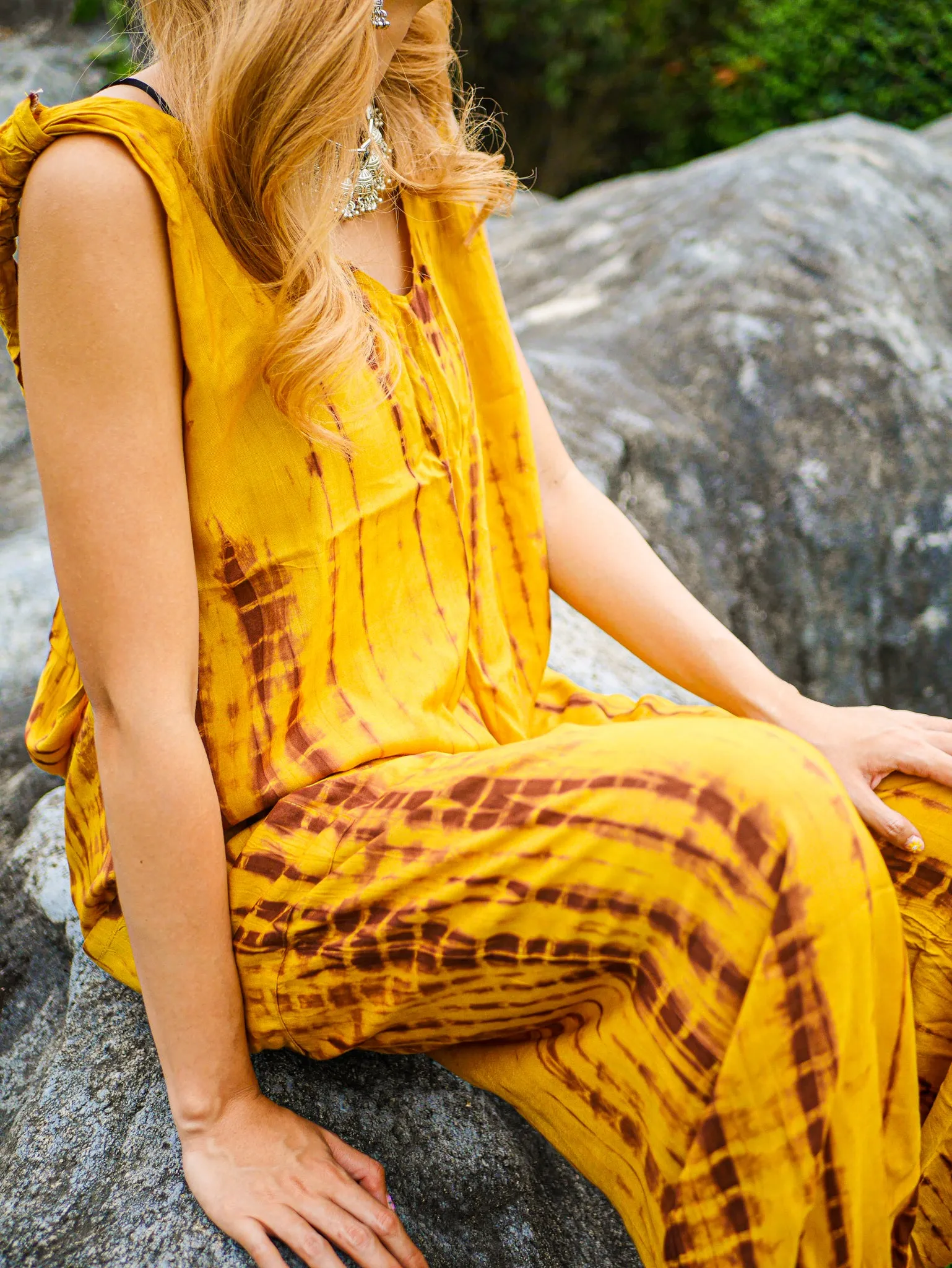 Hand Dyed  Hippie Racerback Jumpsuit Romper