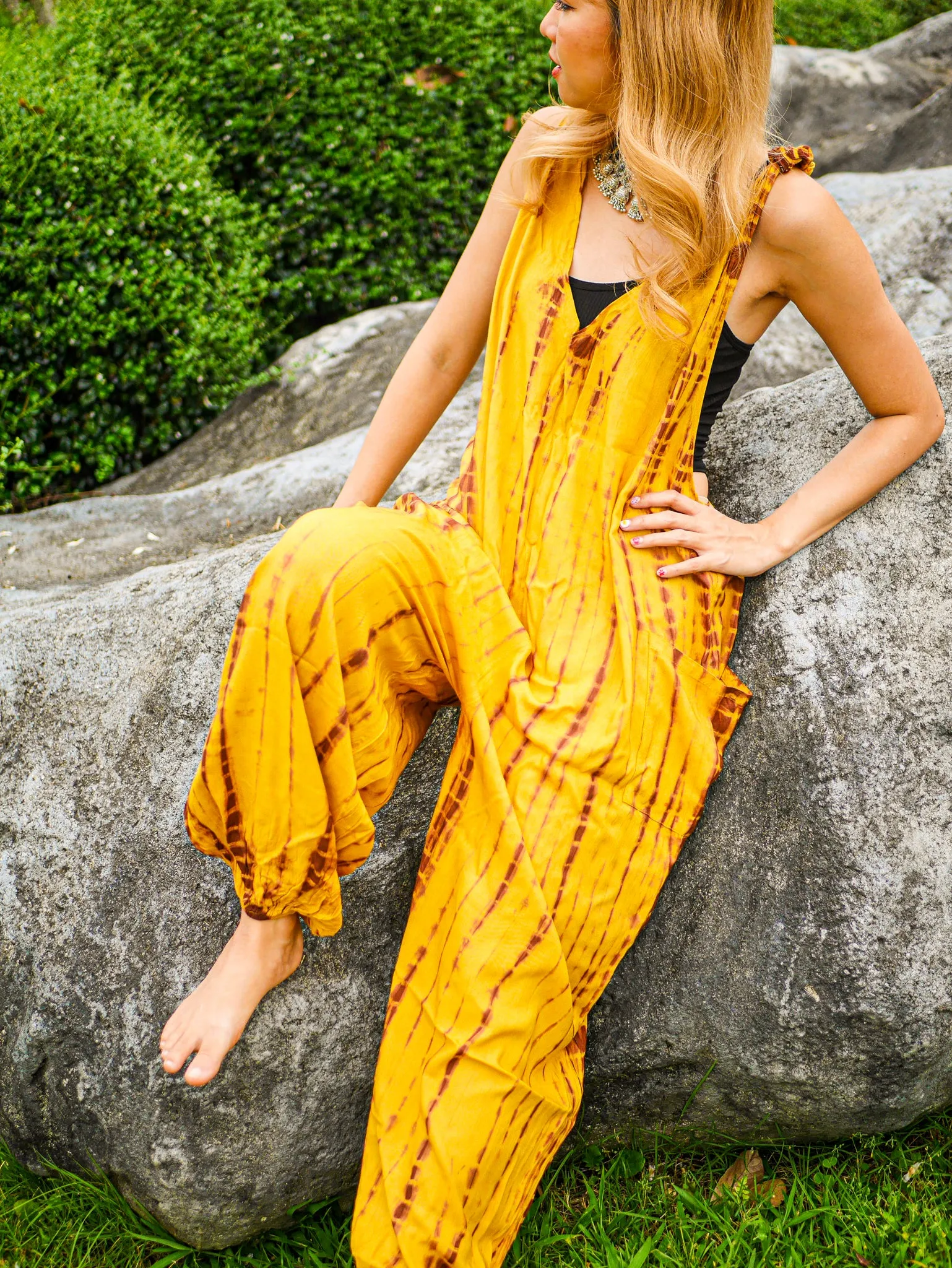 Hand Dyed  Hippie Racerback Jumpsuit Romper