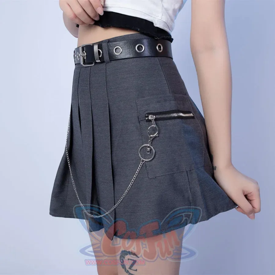 Harajuku Plaid JK Skirt Women High Waist Mini Tennis A-line Skirts J30084