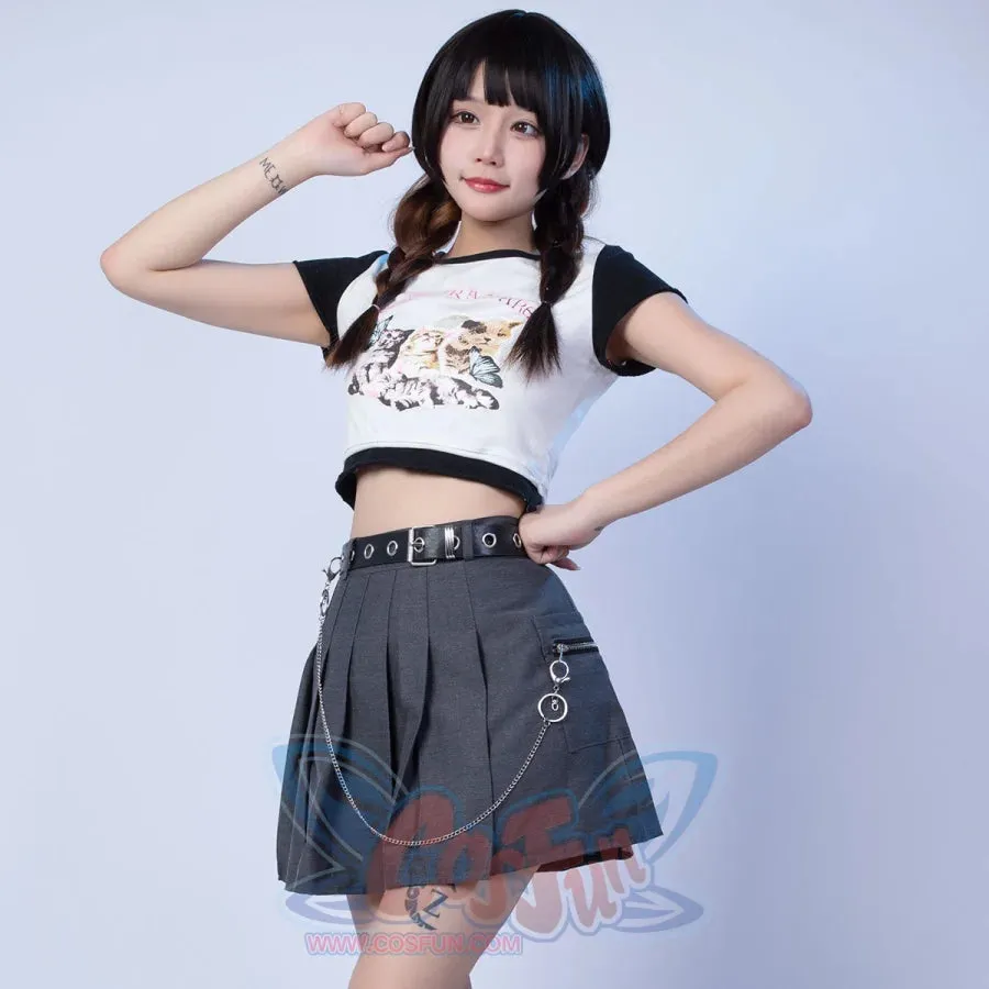 Harajuku Plaid JK Skirt Women High Waist Mini Tennis A-line Skirts J30084