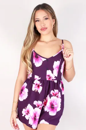 HIBISCUS V-NECK ROMPER