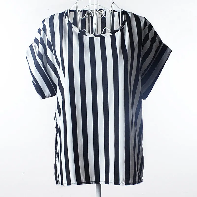 High Heart Printed Women Blouses Short Sleeve Chiffon Blouse Plus Size Tops Shirt Women