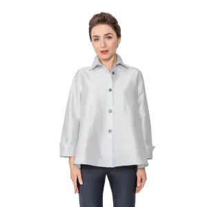 IC Collection Button Front Blouse in Silver - 4442J-SLV - Size XL Only!