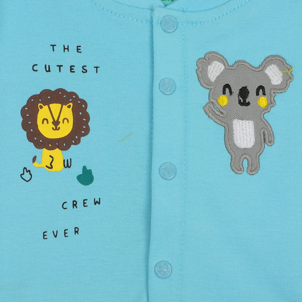 Infant Boys Knitted Romper Cutest Crew - T.Breeze | Bachaa Party Baby Clothes Rompers