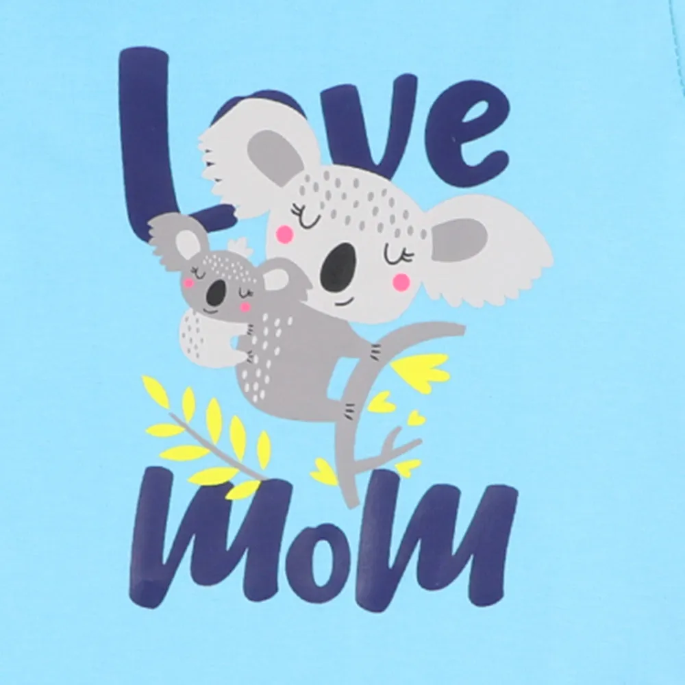 Infant Boys Knitted Romper Love Mom - Tropical B | Bachaa Party Baby Clothes Rompers